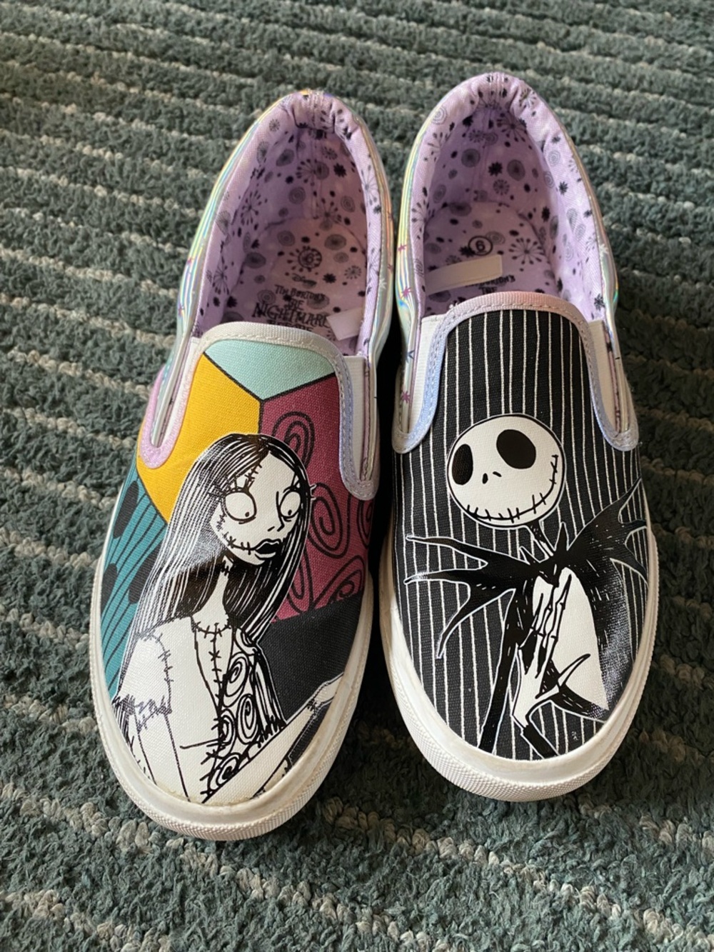 Disney The Nightmare Before Christmas Black Size 6 Slip-On Sneakers